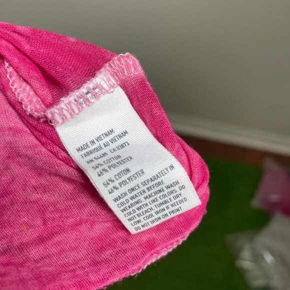 American Eagle Women's‎ L Hot Pink Long Sleeve Burnout Sheer Top - Picture 4 of 6